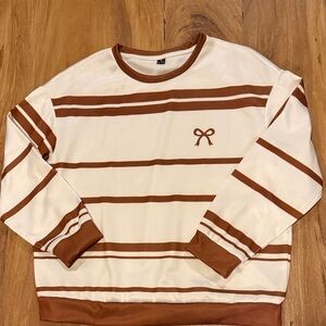 NWOT..Ladies brown and white top